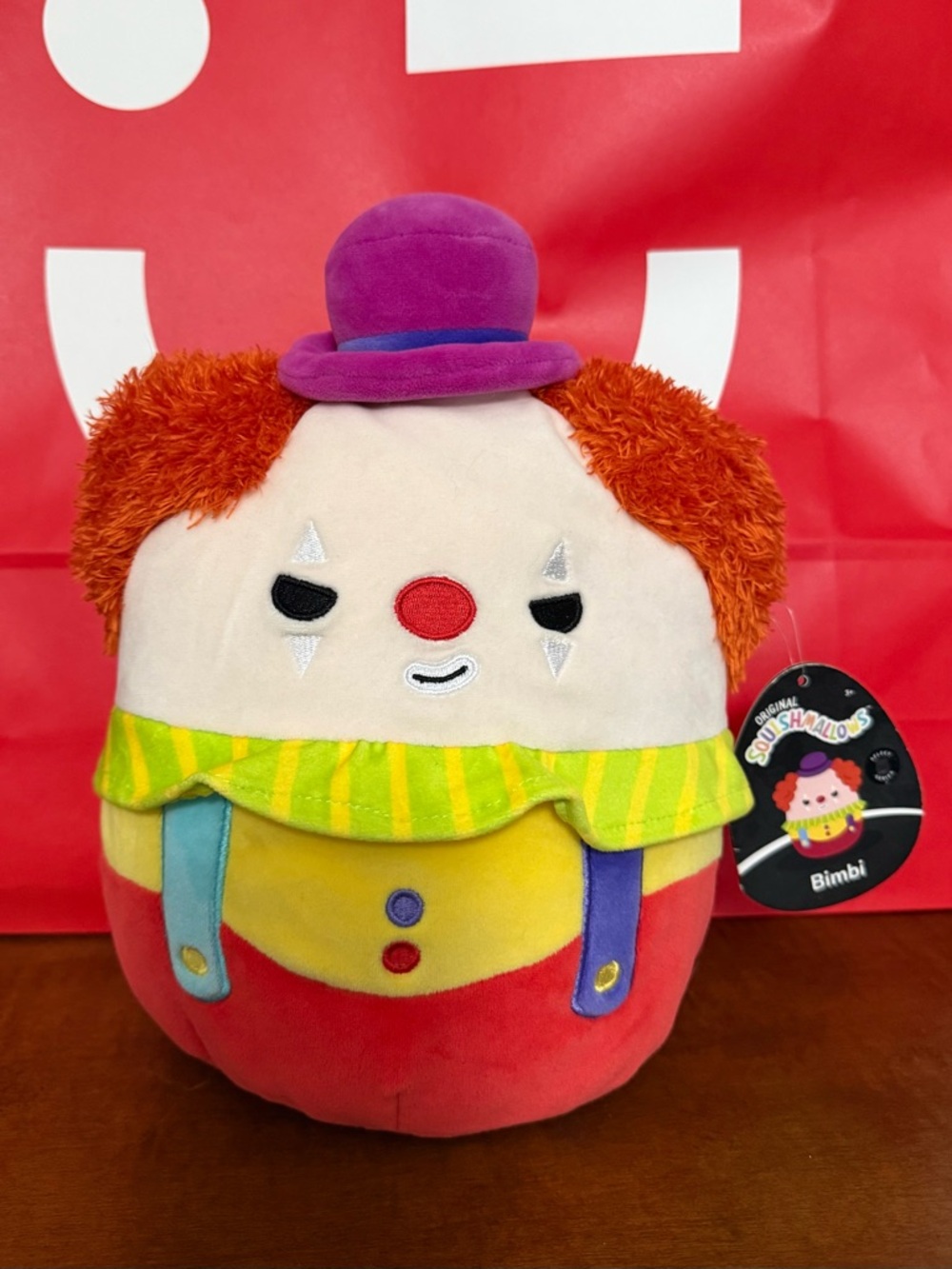 Squishmallows Official Kellytoy 8” Bimbi the Clown Select Series Black Tag NWT